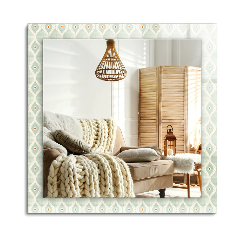 Obdĺžnikové dekoračné zrkadlo na stenu Zelený geometrický vzor