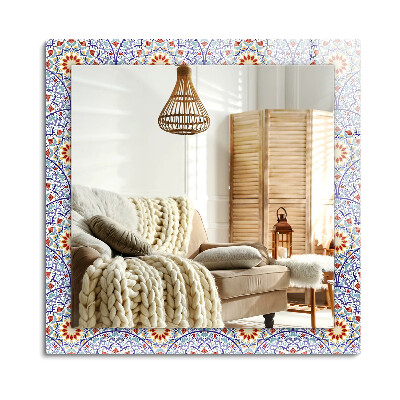 Obdĺžnikové zrkadlo rám s potlačou Mandaly