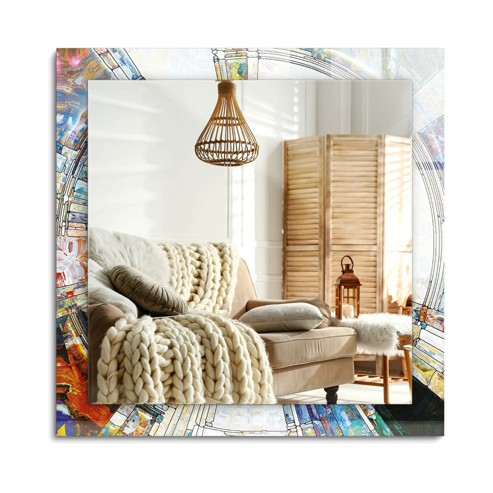 Obdĺžnikové dekoračné zrkadlo Abstraktná mozaika kruhov