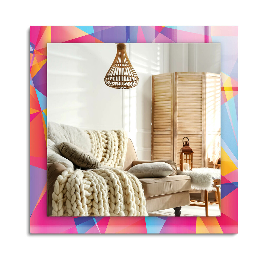 Obdĺžnikové zrkadlo rám s potlačou Farebné geometrické vzory