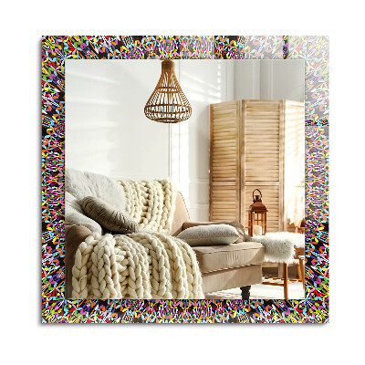 Obdĺžnikové dekoračné zrkadlo Farebný vzor mandaly