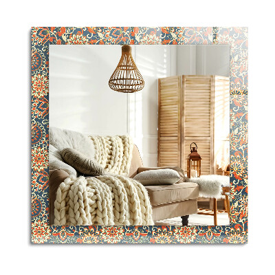 Obdĺžnikové dekoračné zrkadlo Kvetinový vzor tapety