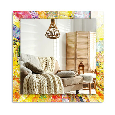 Obdĺžnikové dekoračné zrkadlo Farebná abstraktná mozaika