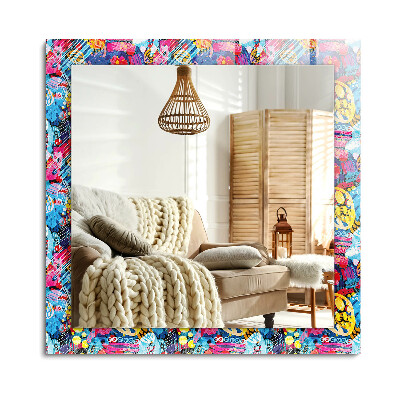 Obdĺžnikové dekoračné zrkadlo na stenu Farebný abstraktný vzor