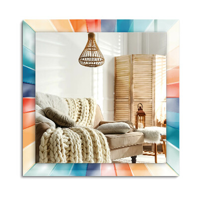 Obdĺžnikové dekoračné zrkadlo na stenu Farebné svetelné lúče