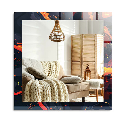 Obdĺžnikové dekoračné zrkadlo Sopečná láva