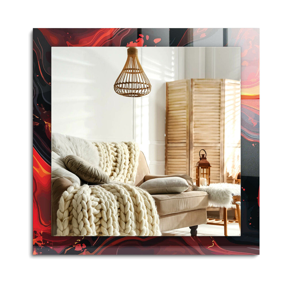 Obdĺžnikové dekoračné zrkadlo na stenu Abstraktná láva