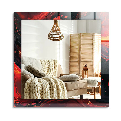 Obdĺžnikové dekoračné zrkadlo na stenu Abstraktná láva