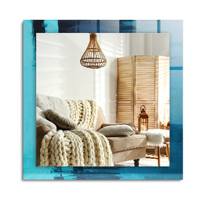 Obdĺžnikové dekoračné zrkadlo Abstraktné modré umenie