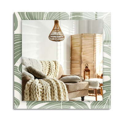 Obdĺžnikové zrkadlo rám s potlačou Monstera odchádza