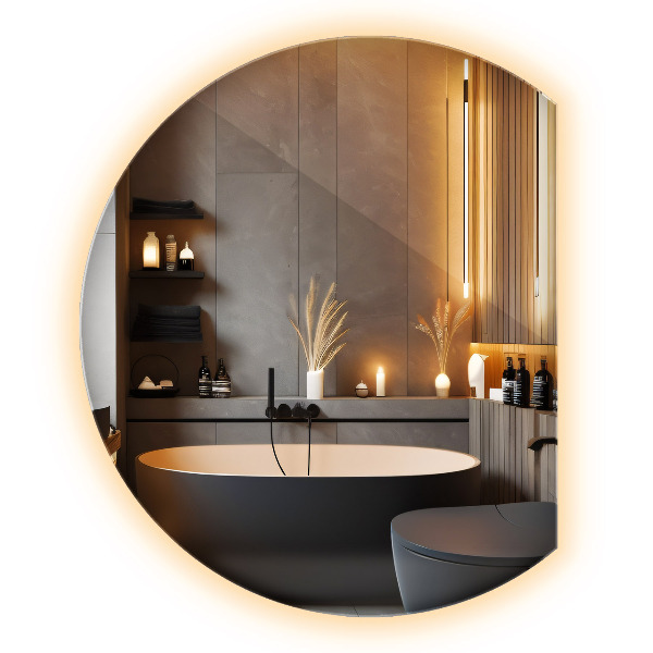 Zrkadlo s vyrezanou stranou led