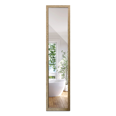 Velké stojace zrkadlo v ráme farby dubu