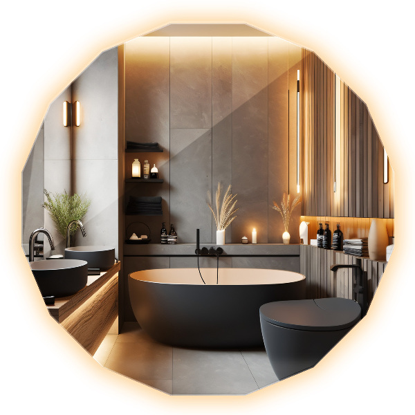 Zrkadlo mnohouholník LED bezrámové