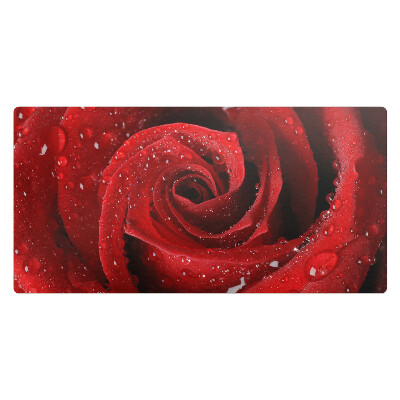 Kancelárska podložka na stôl Ruža s kvapkami vody