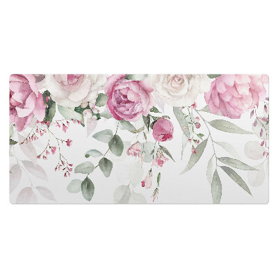 Kancelárska podložka na stôl Pastelové kvety a listy