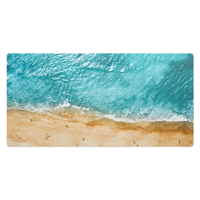 Veľká podložka na stôl Pláž a vlny z vtáčej perspektívy