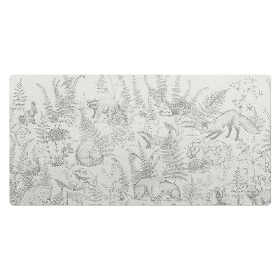 Veľká podložka na stôl Lesné zvieratá a paprade