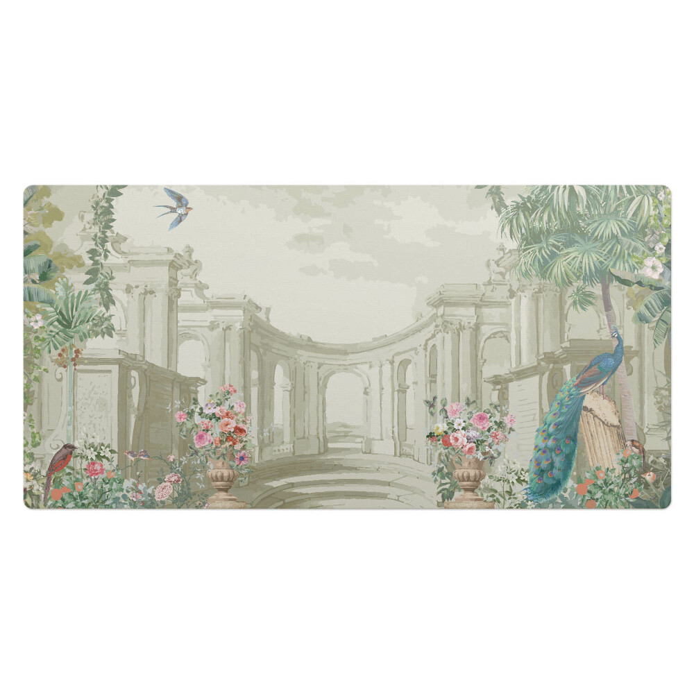 Kancelárska podložka na stôl Palácová záhrada s vtákmi