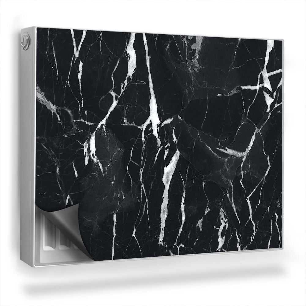 Dekoračný magnet na radiátor Tmavé mramorové biele praskliny na kameni