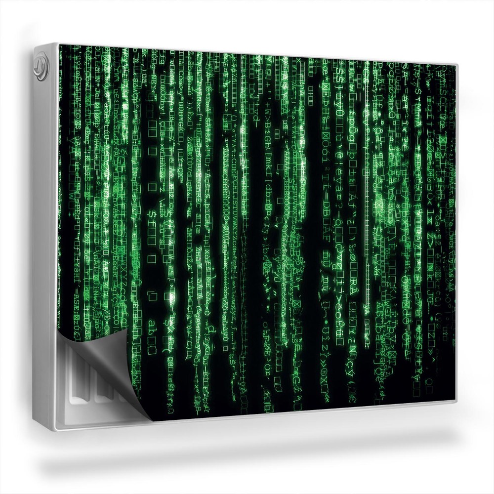Dekoračný magnetický kryt na radiátor Zelený kód sveta počítačového programovania