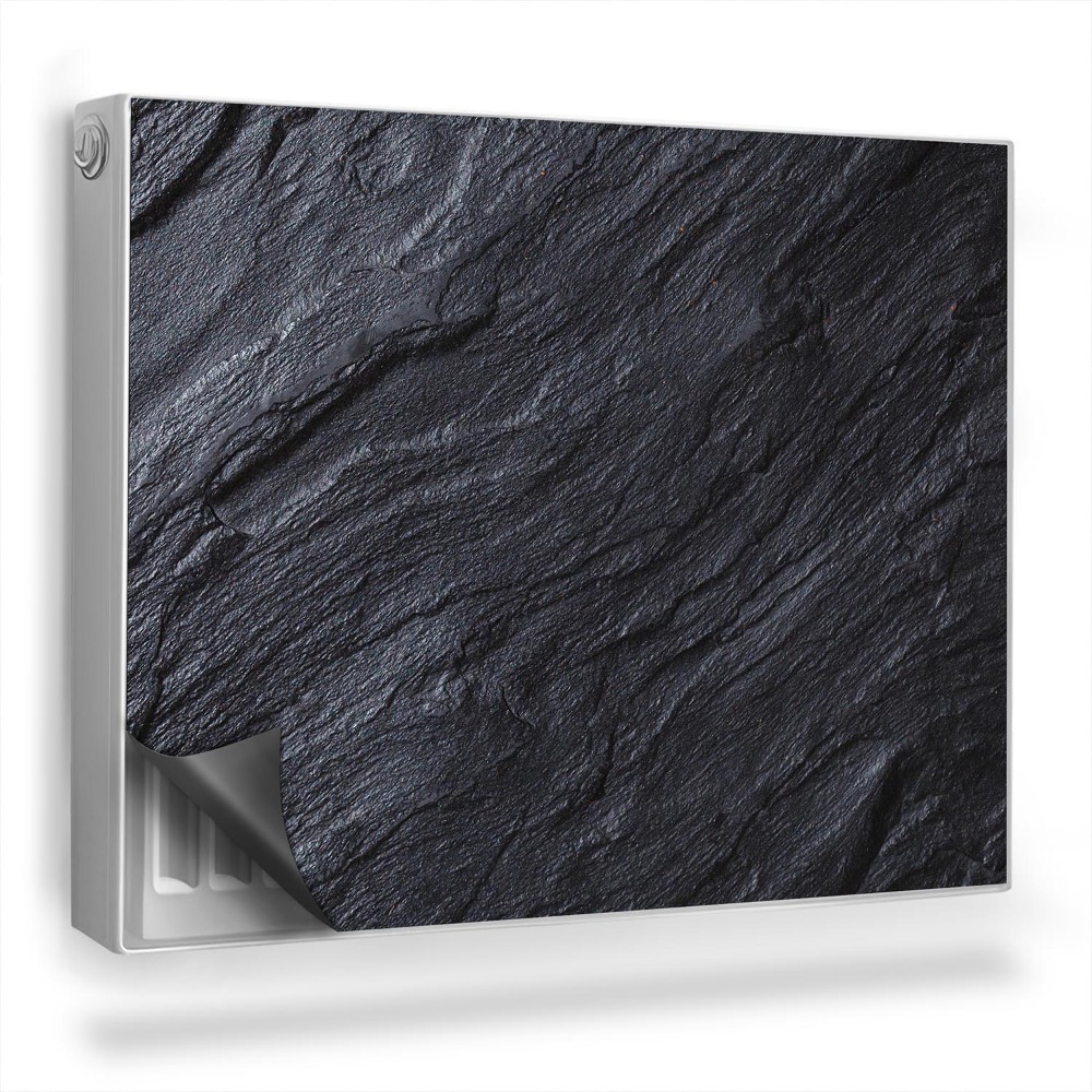 Magnetický kryt na radiátor Textúra čierneho pieskovca, tmavá skala