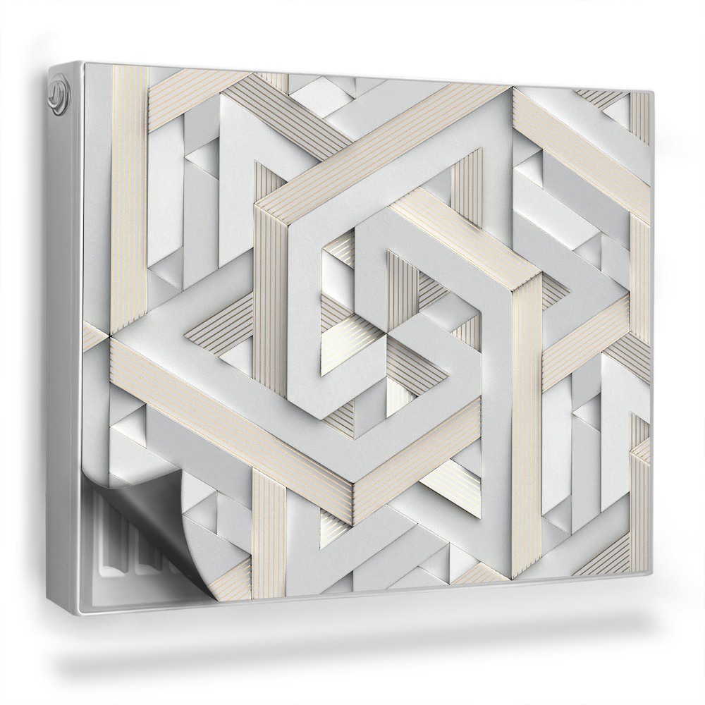 Dekoračný magnetický kryt na radiátor Imitácia geometrického papierového výstrihu