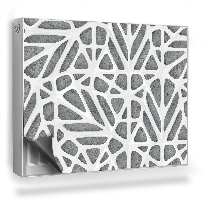 Magnetický kryt na radiátor Geometrický prelamovaný vzor sivé pozadie