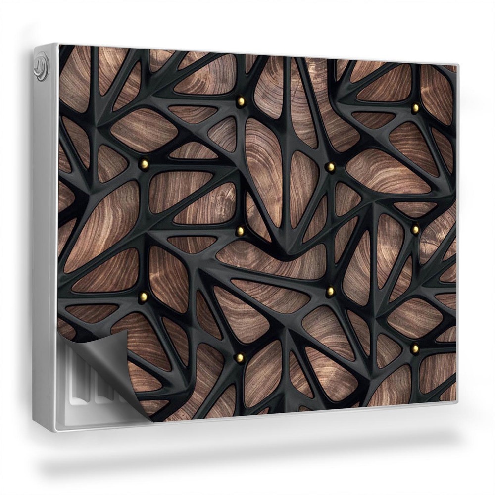 Magnetický kryt na radiátor Abstrakcia - moderná kovová konštrukcia