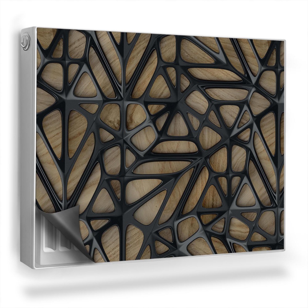 Dekoračný magnetický kryt na radiátor Abstraktné priemyselné umenie z kovu