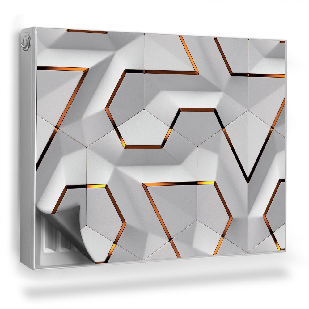 Dekoračný magnetický kryt na radiátor Svetlé dlaždice šesťuholníky geometrické čiary