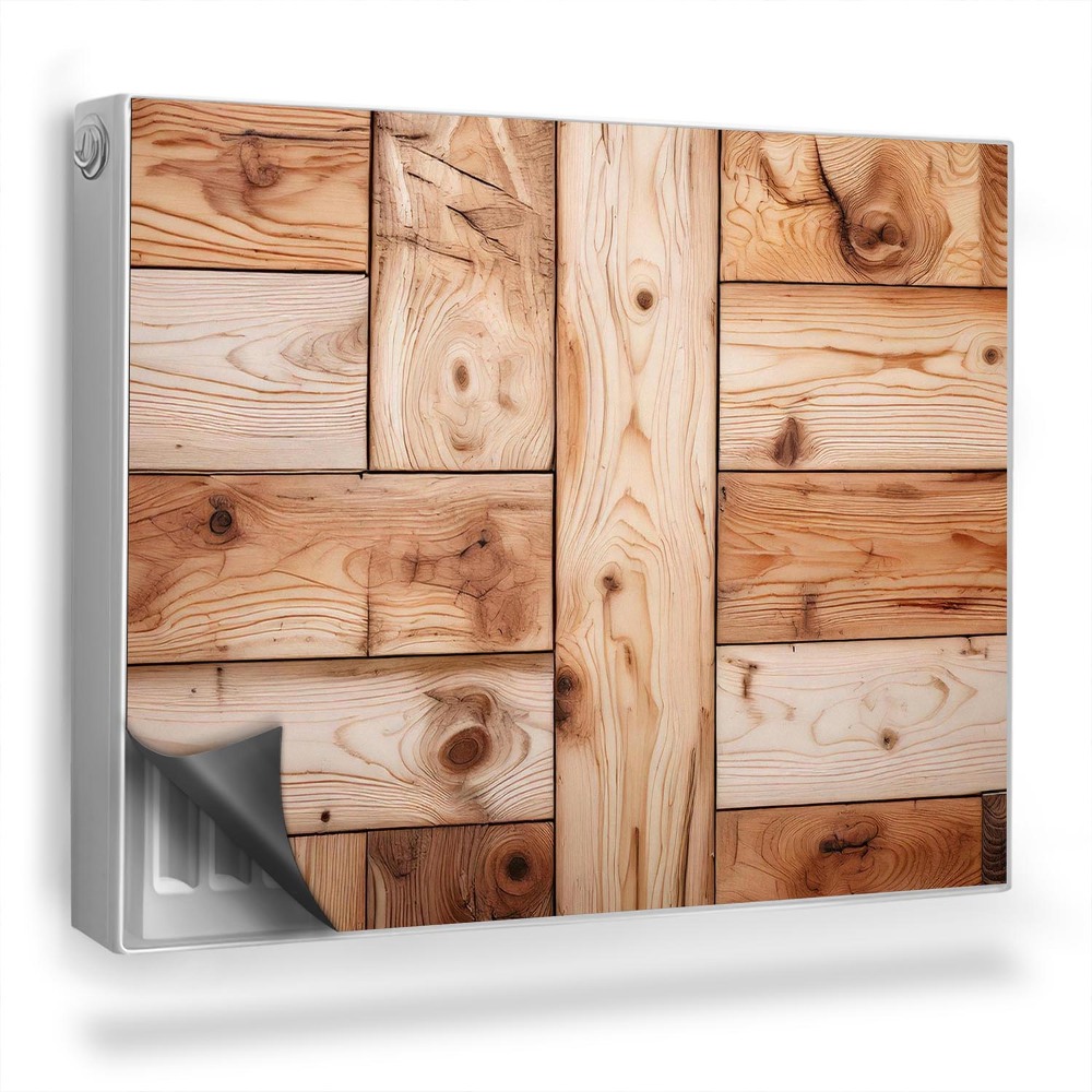 Dekoračný magnetický kryt na radiátor Zmes prírodných drevených dosiek