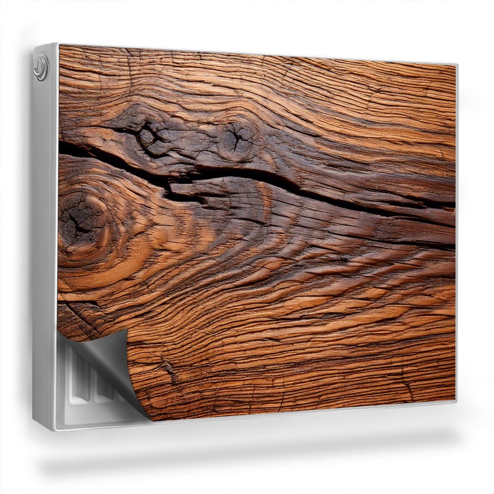 Magnetický kryt na radiátor Prasknutá doska s textúrou dreva s uzlami