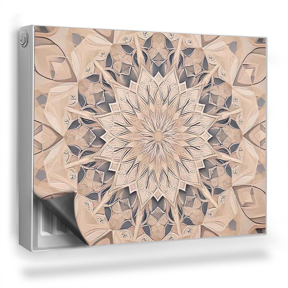 Magnetický kryt na radiátor Geometrická mandala, tlmené farby