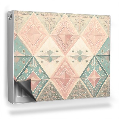 Magnetický kryt na radiátor Geometrická tapeta s imitáciou boho vzoru
