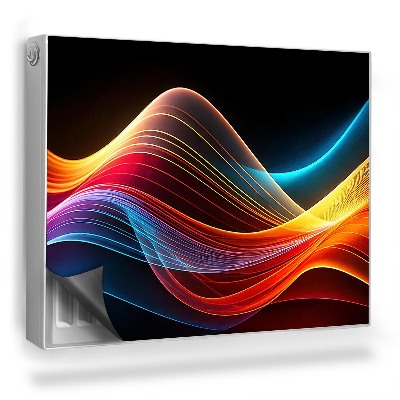 Magnetický kryt na radiátor Abstraktné farebné zloženie vĺn