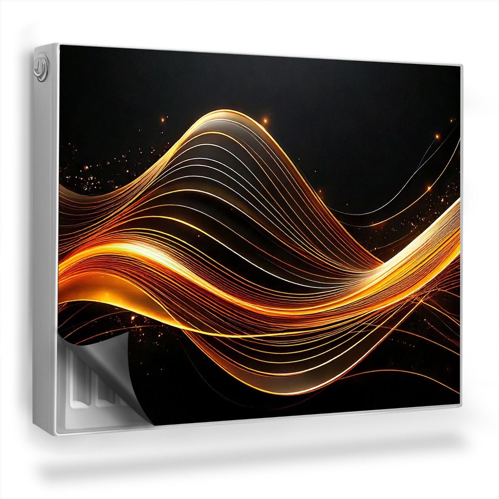 Dekoračný magnetický kryt na radiátor Svetelná abstraktná čiara na čiernom pozadí