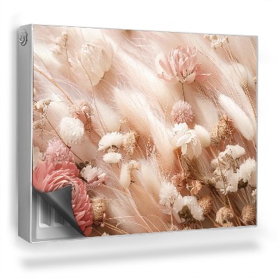 Magnetický kryt na radiátor Jemné kvety pampovej trávy boho