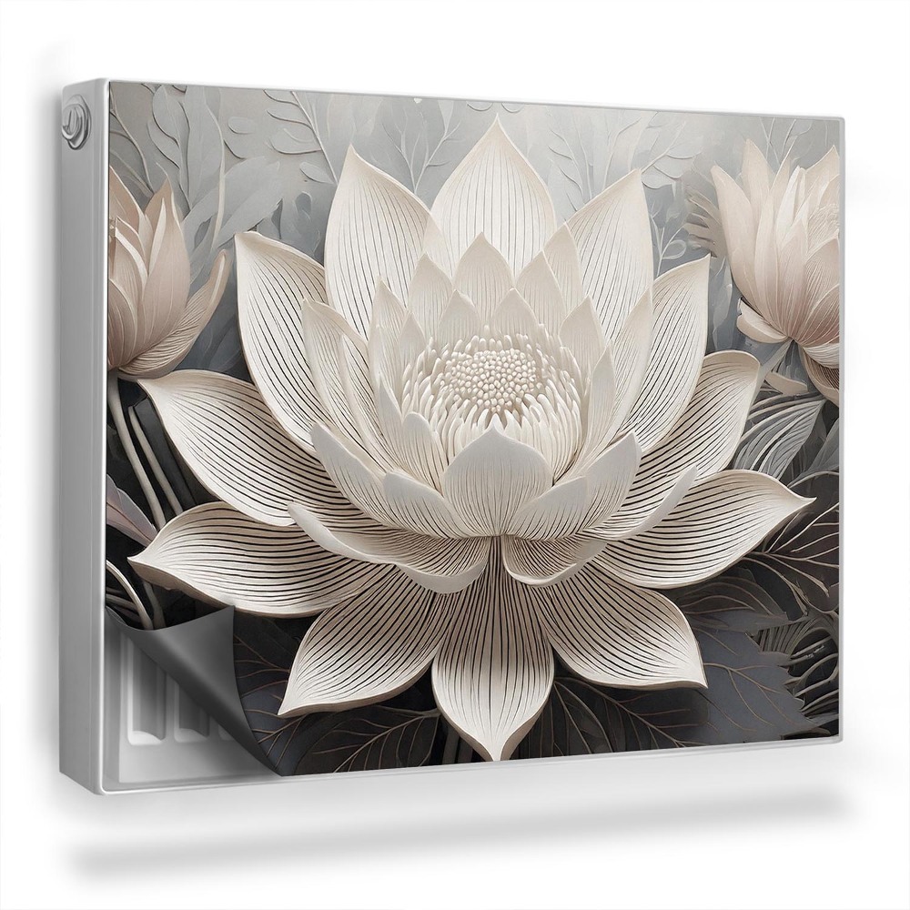 Magnetický kryt na radiátor 3D ilustrácia elegantných kvetov ľalií