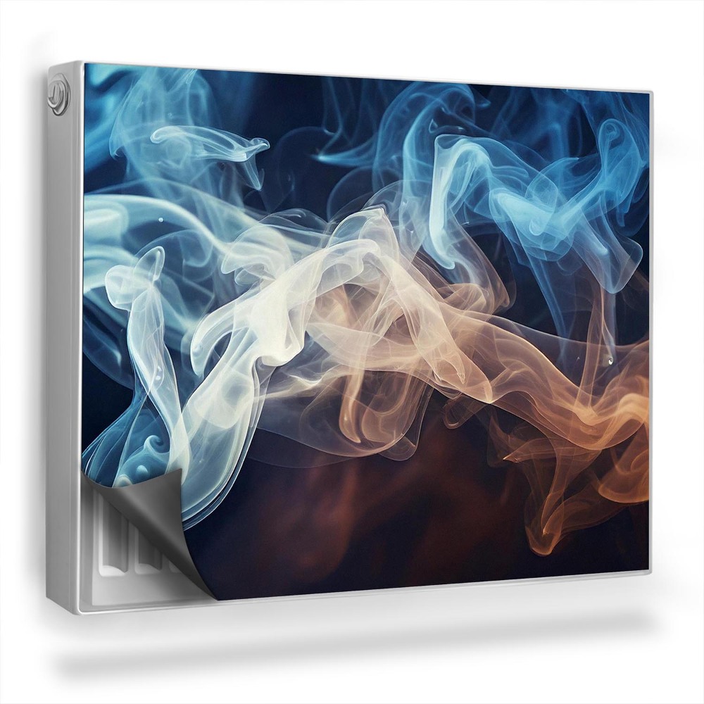 Dekoračný magnet na radiátor Hadovitý chodník farebného dymu na čiernom pozadí