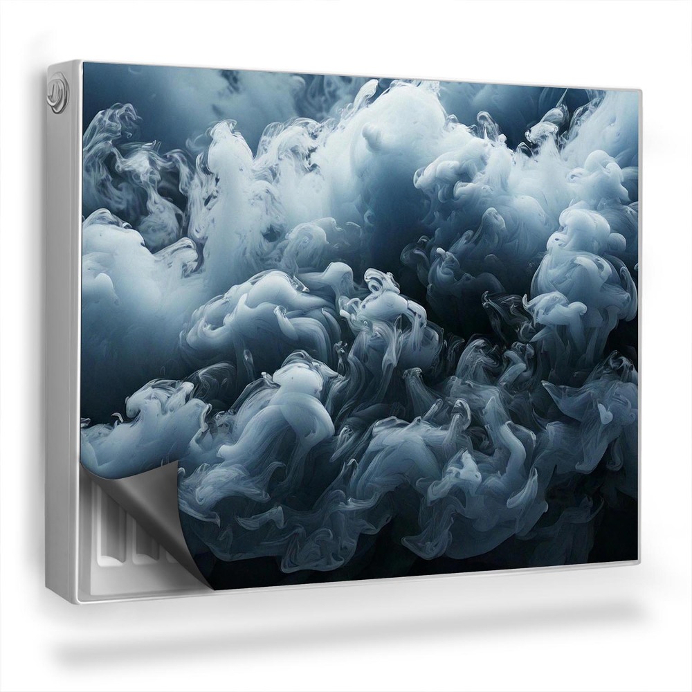 Dekoračný magnetický kryt na radiátor Oblaky hustého, ťažkého sivého dymu