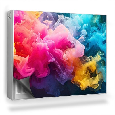 Magnetický kryt na radiátor Oblaky farebného hustého dymu, tmavé pozadie