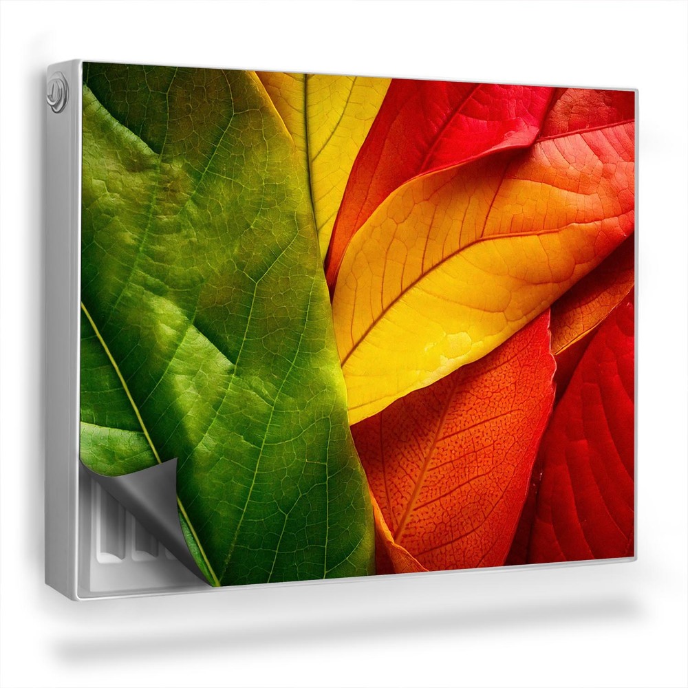 Dekoračný magnetický kryt na radiátor Detailný záber na farebné listy rastliny
