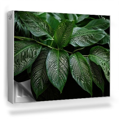 Dekoračný magnetický kryt na radiátor Konár s tropickými lesklými listami