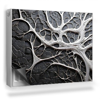 Magnetický kryt na radiátor Biely vzor pripomínajúci konáre, žily