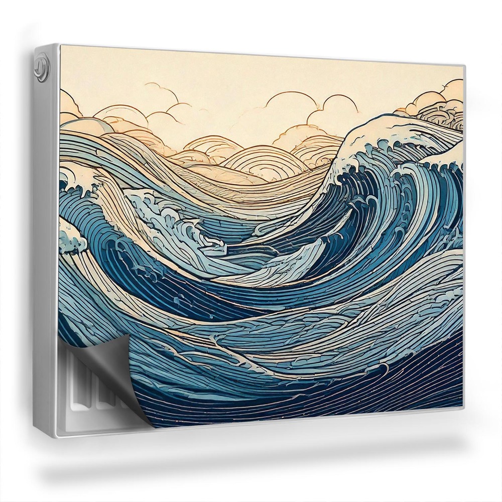 Magnetický kryt na radiátor Ilustrácia oceánskych vĺn vo farbách mora