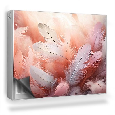 Dekoračný magnet na radiátor Perie v jemných pastelových farbách