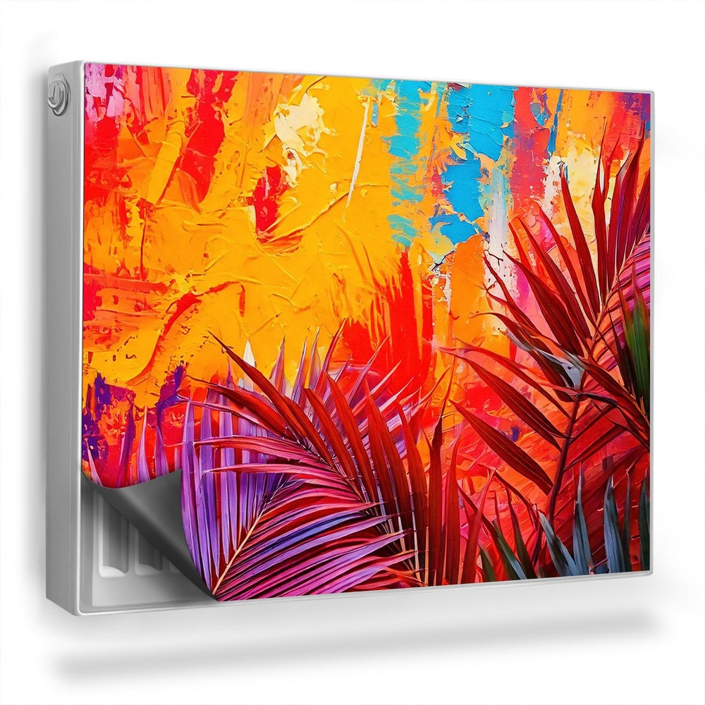 Dekoračný magnet na radiátor Palmové listy, abstraktná maľba