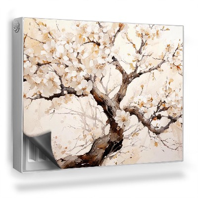 Dekoračný magnet na radiátor Akvarelom maľované kvety na strome