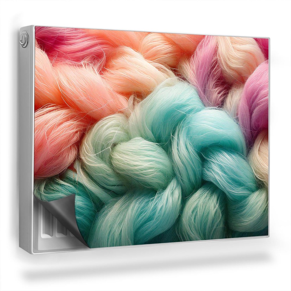 Magnetický kryt na radiátor Vlnená väzba v pastelových svetlých farbách zoom