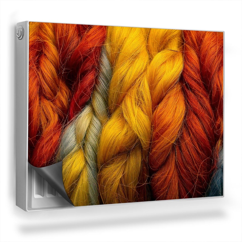 Dekoračný magnetický kryt na radiátor Vlnené väzby materiálovej textúry